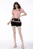 Sweet Death-Doll Collar Princess Shirt with Puffed Sleeves