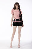 Sweet Death-Doll Collar Princess Shirt with Puffed Sleeves