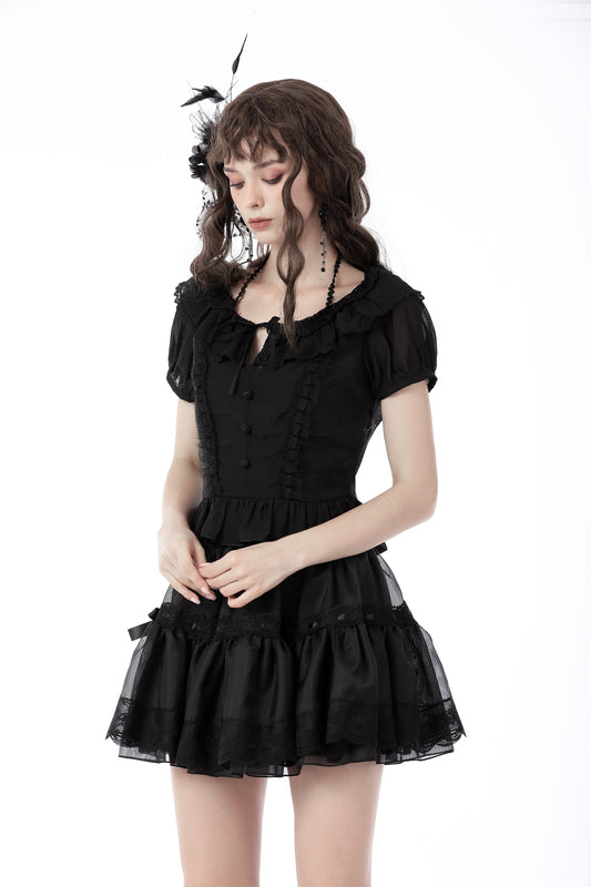 Night Court: Gothic Lolita Princess Black Top