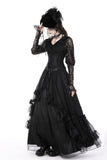 Her Gloominess - Black Lace Gothic Top with Long Sleeves