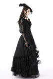 Her Gloominess - Black Lace Gothic Top with Long Sleeves