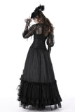 Her Gloominess - Black Lace Gothic Top with Long Sleeves