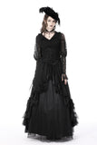 Her Gloominess - Black Lace Gothic Top with Long Sleeves