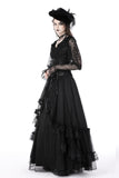 Her Gloominess - Black Lace Gothic Top with Long Sleeves