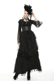 Wraith's Whispers: Victorian Gothic Bodice Corset with Overskirt