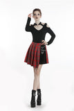 Doomed Mood- Punk Plaid Mini Skirt with Metal ornaments