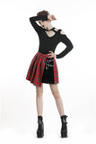 Doomed Mood- Punk Plaid Mini Skirt with Metal ornaments