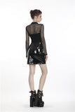 Insurgency: Black Punk PU Shiny Zipper Miniskirt