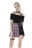 Venus in Furs - Spliced Punk Plaid Skater Skirt