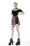 Venus in Furs - Spliced Punk Plaid Skater Skirt