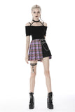 Venus in Furs - Spliced Punk Plaid Skater Skirt