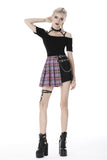 Venus in Furs - Spliced Punk Plaid Skater Skirt