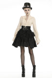 Retro Judith: Steampunk Gothic Easy Adjust Tiered Short Skirt