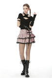 Millennium Hottie - Punk Plaid Tiered Skater Skirt