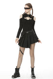 Punk Pride: Pleated Irregular Miniskirt with Bold Belts