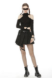 Punk Pride: Pleated Irregular Miniskirt with Bold Belts