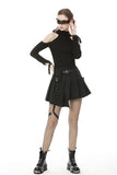 Punk Pride: Pleated Irregular Miniskirt with Bold Belts