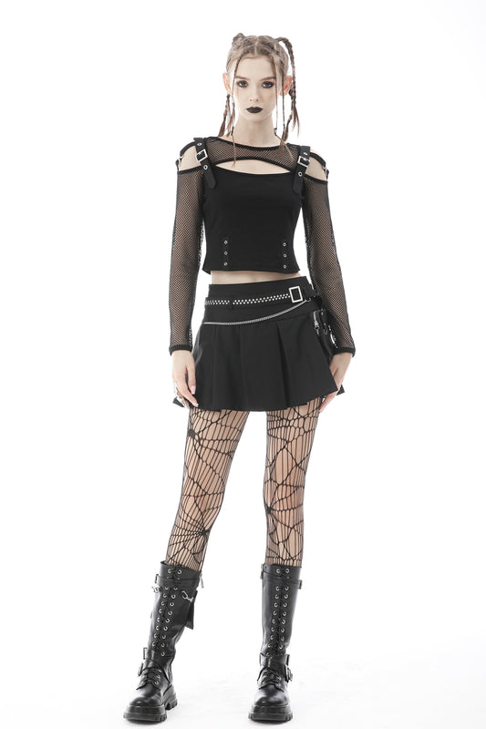 Renegade Concert- Miniskirt with Silver Chain, Clasp & Pocket