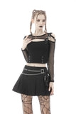 Renegade Concert- Miniskirt with Silver Chain, Clasp & Pocket