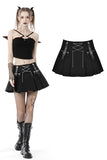 Bat Ballerina- Miniskirt with Chains, Belts and Pockets