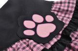 Her Cat-a-Combs: Kawaii Lolita Balck/Pink Plaid Skirt