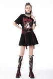 Vigilante- Punk Mini Skirt with Pleats and Belts