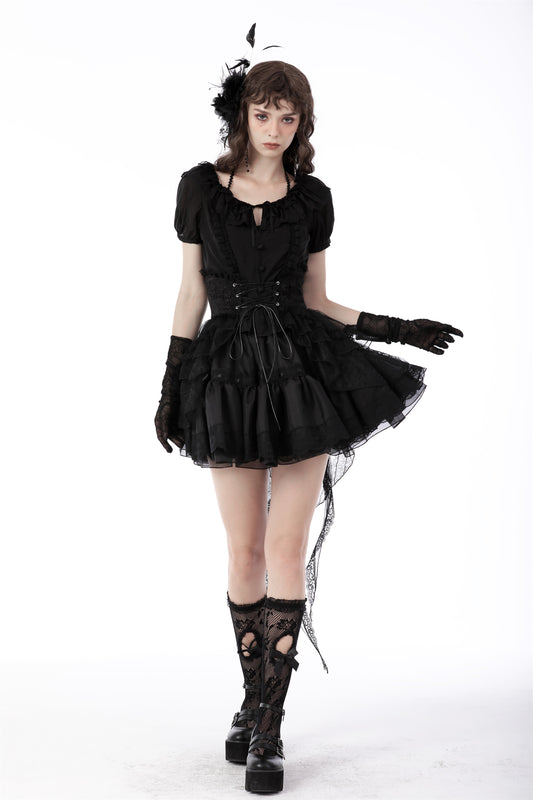 Ghostly Glory- Black Lace Corset Skirt