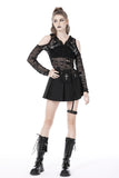 Antihero Ethos: Bold Pleated Miniskirt with studded belt