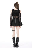 Antihero Ethos: Bold Pleated Miniskirt with studded belt