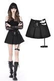 Antihero Ethos: Bold Pleated Miniskirt with studded belt