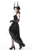 Dark Elite: Elegant Gothic Chiffon High-low Petticoat