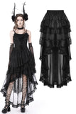 Dark Elite: Elegant Gothic Chiffon High-low Petticoat