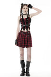 Crimson Flashback - Plaid Skirt