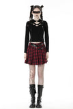 Crimson Flashback - Plaid Skirt