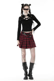 Crimson Flashback - Plaid Skirt