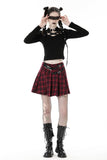 Crimson Flashback - Plaid Skirt