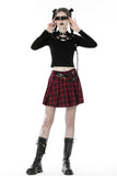 Crimson Flashback - Plaid Skirt