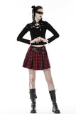 Crimson Flashback - Plaid Skirt