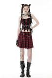 Crimson Flashback - Plaid Skirt