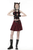 Crimson Flashback - Plaid Skirt