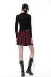 Crimson Flashback - Plaid Skirt