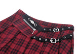 Crimson Flashback - Plaid Skirt