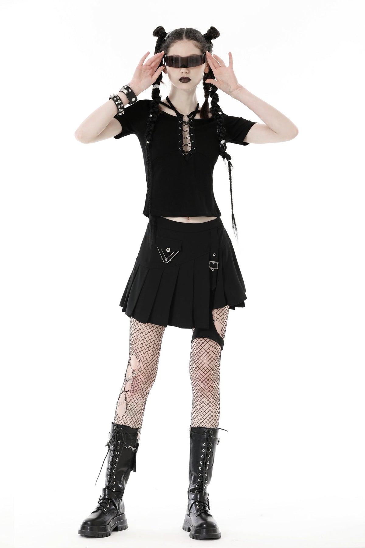 Violent Catharsis - Punk Mini Skirt with Garter