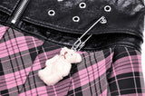 Deady Bear- Checkered Miniskirt with Bear Charm