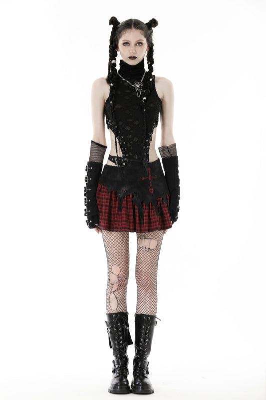 Dangerous Music: Punk Tartan Mini Skirt with Waist Belt