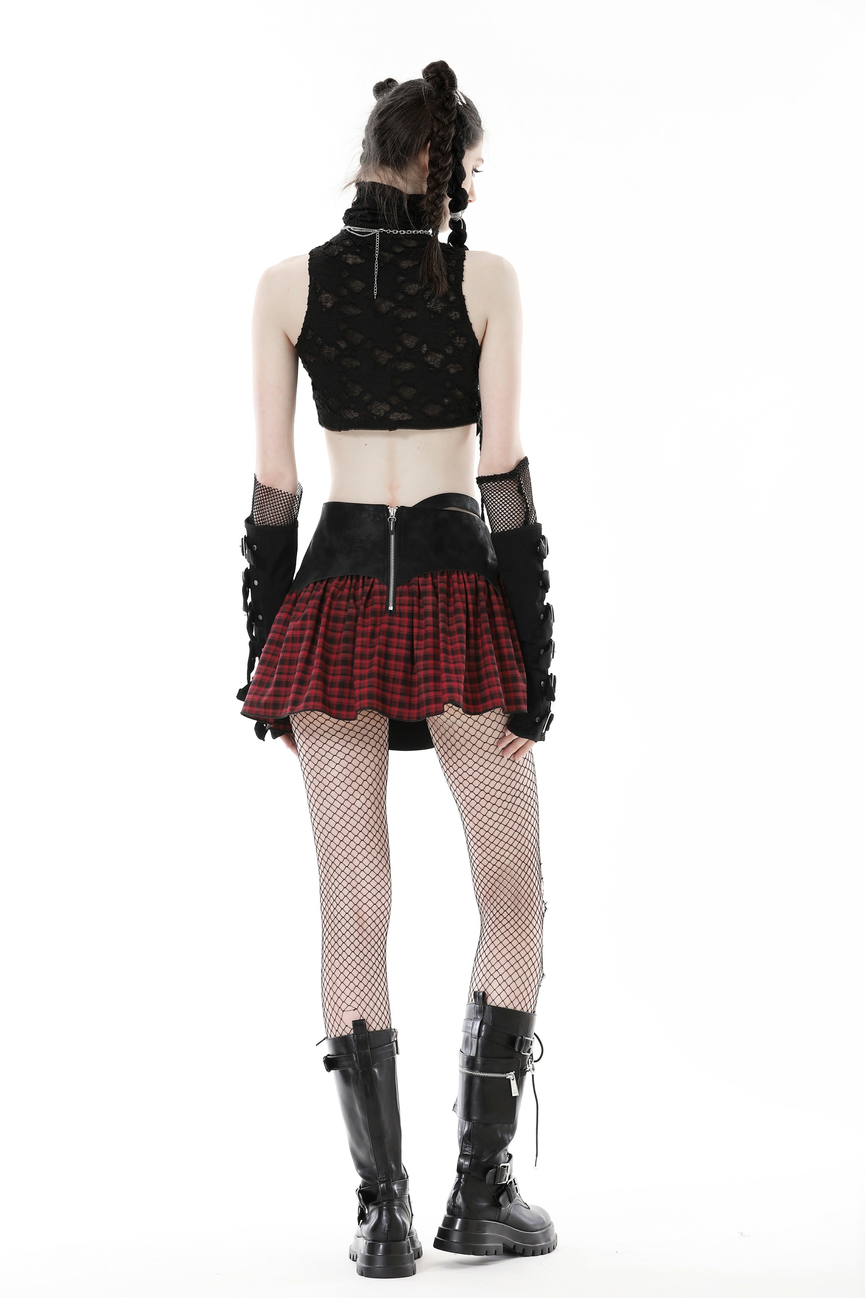 Dangerous Music: Punk Tartan Mini Skirt with Waist Belt – Dark in Love