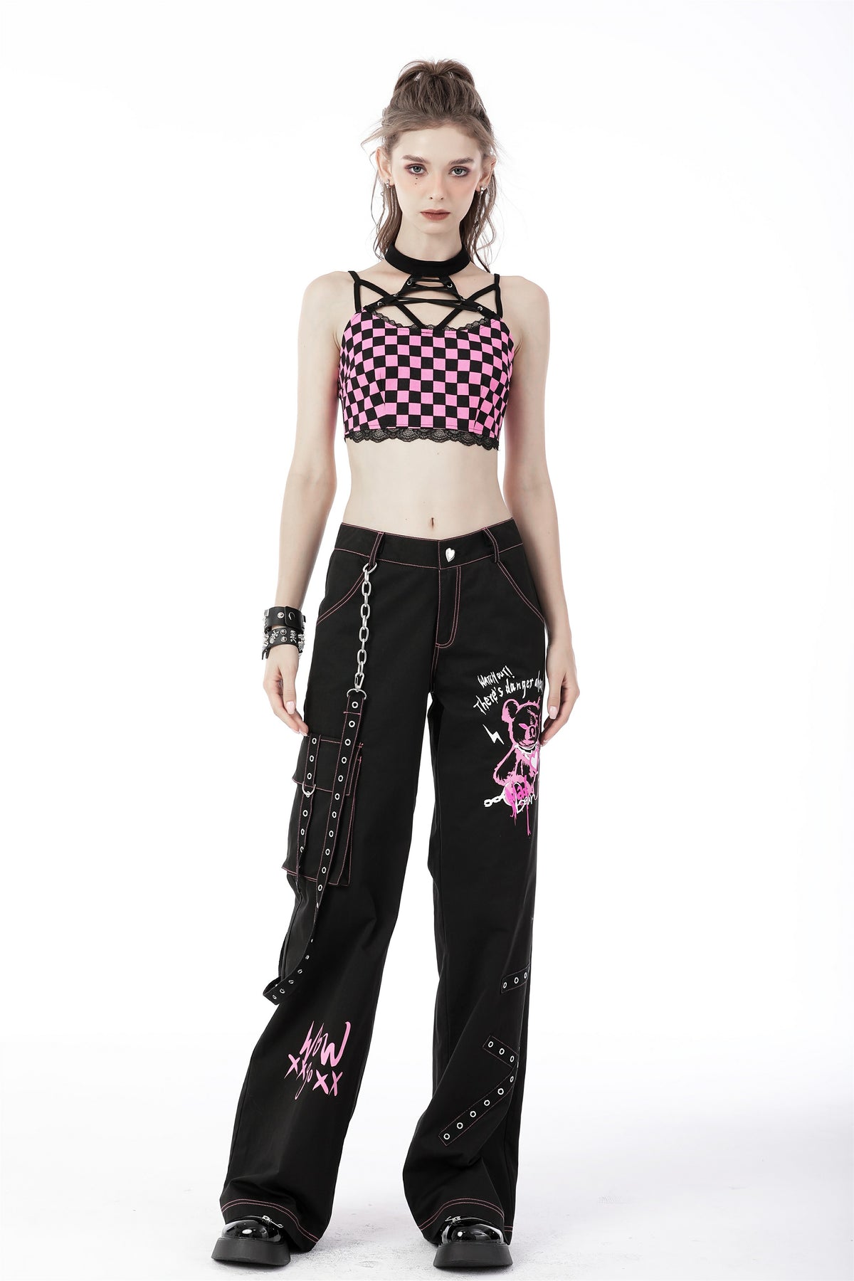 Rebel Girl - Punk Wide Leg Pants