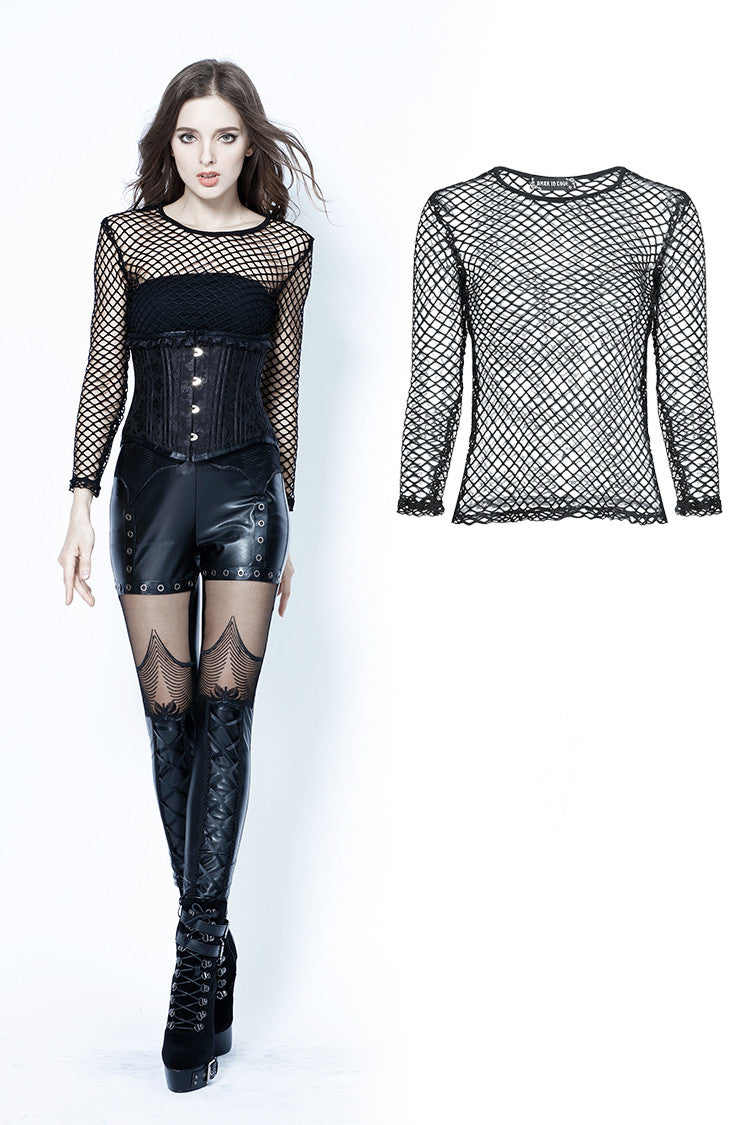 Miss Anarchy: Punk Fishnet Top Outerwear