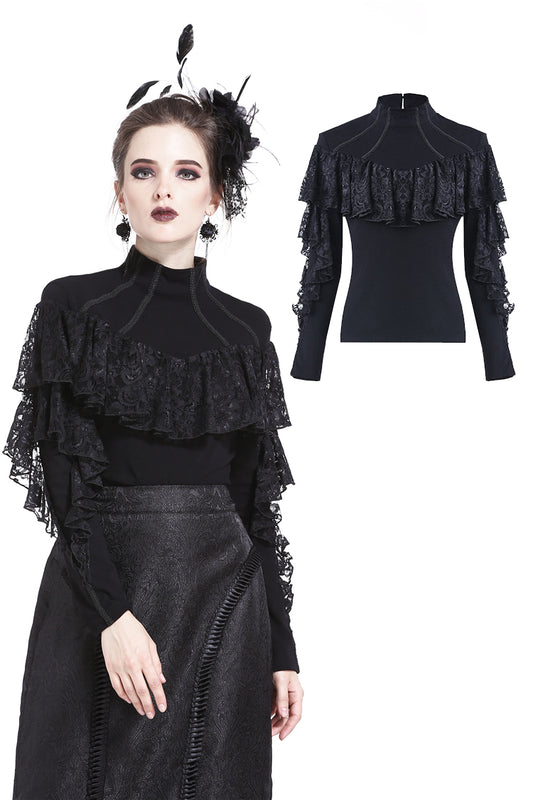 Country Lass: Modest Victorian Gothic Full sleeves Shirt