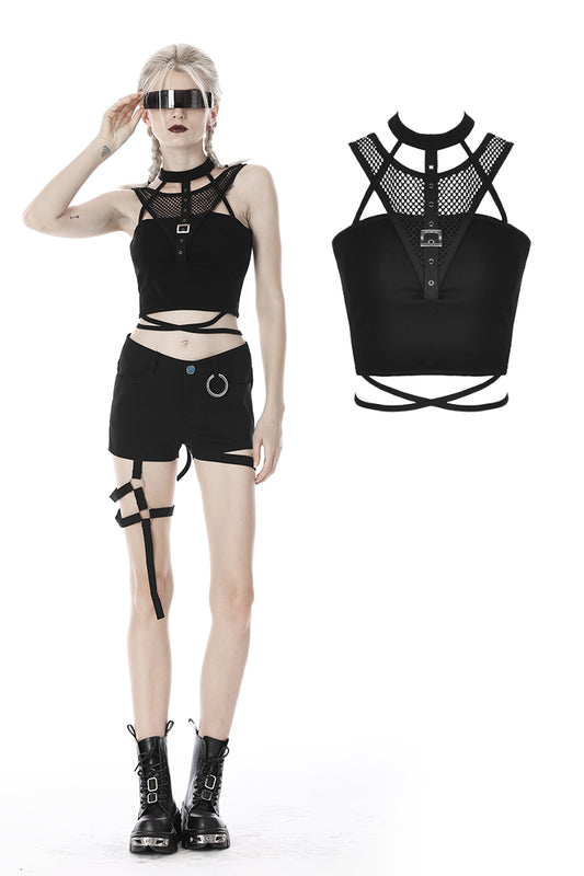 Lady Gangsta- Choker Neck Crop-top